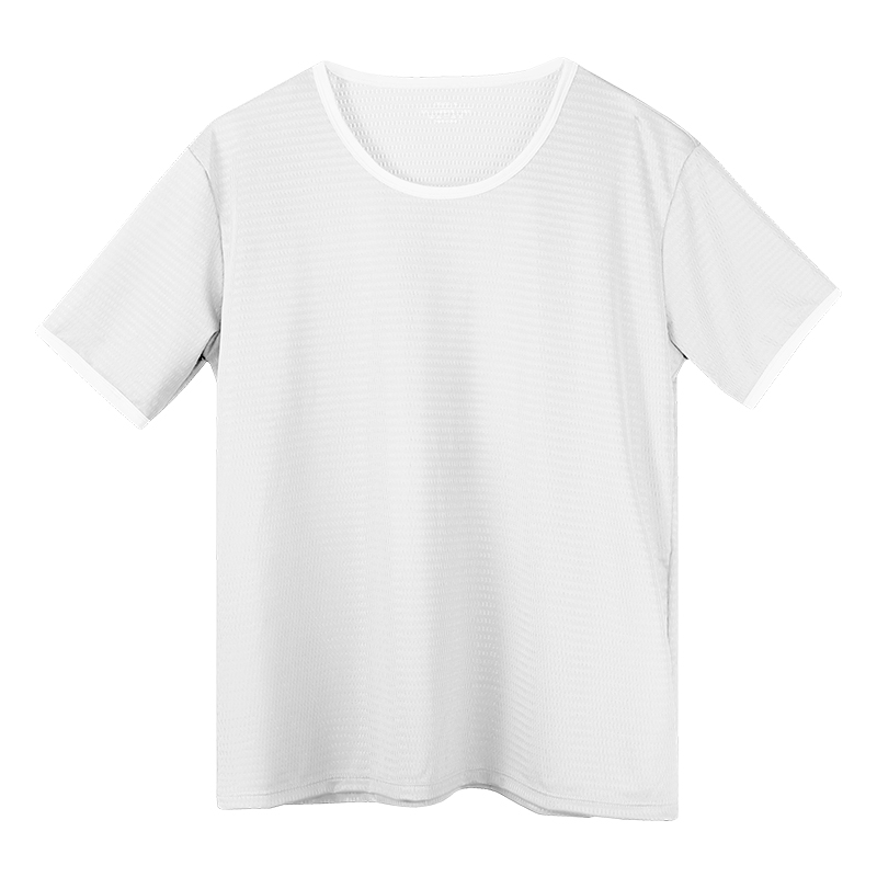 Men's Ice Silk Seamless T-Shir - Undershirt Crew Neck ulasan dan harga